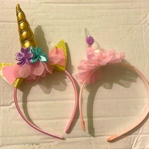 2 Toddler girls pink headbands